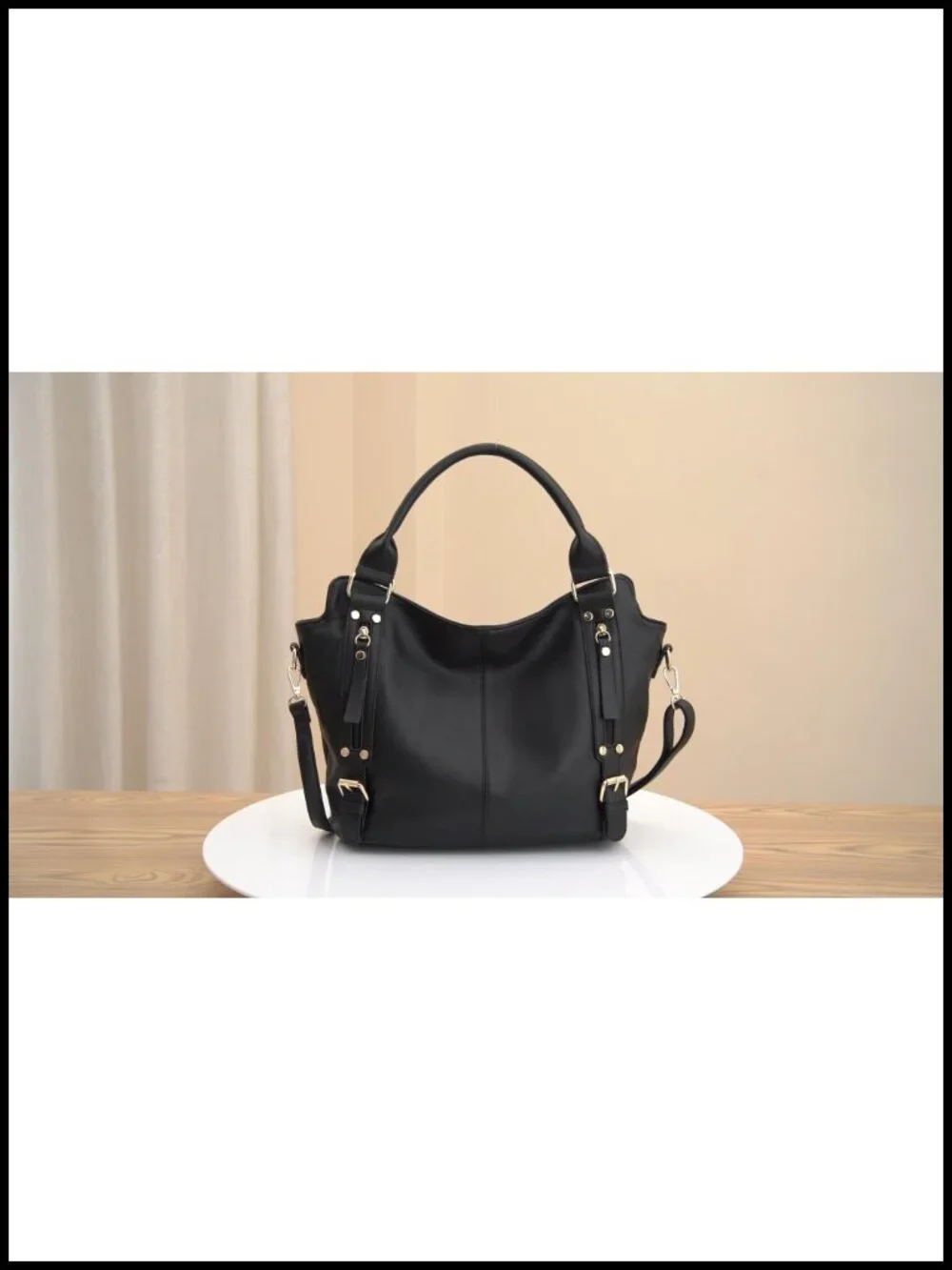 Large Hobo Crossbody Handbag Set 4pcs Soft PU Leather 9 Pockets Shoulder Bag